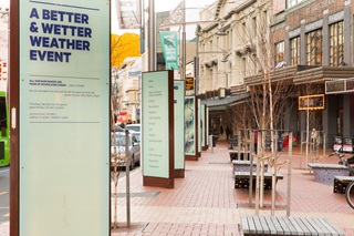 Collisions exhibition installed on Courtenay Place.