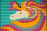 Close up: Multicoloured unicorn.