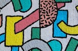 Close up: Bright-coloured geometric shapes.