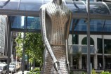 Woman of Words sculpture.
