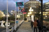 Flag design by Hemi Macgregor on the Wellington Waterfront.