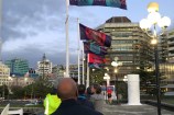 Flag design by Hemi Macgregor on the Wellington Waterfront.