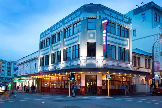 Heritage buildings in Cuba Street.