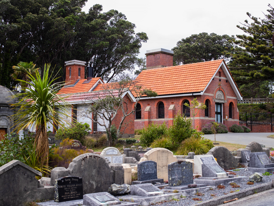 The small chapel at Karori Cemetery.