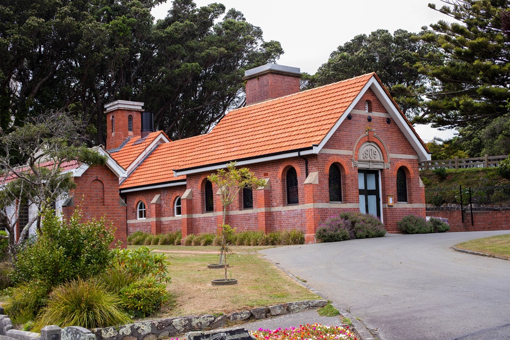 A brick chapel.