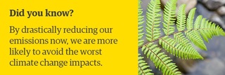 Did you know by drastically reducing our emissions now, we are more likely to avoid the worst climate change impacts.