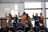 Kapa haka and guitar playing at Mahau launch