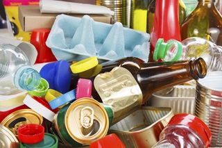 Image of a pile of recycling for Recycling Centre reopening to public