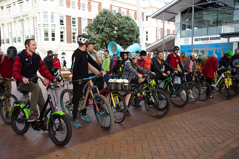 Image of slow bike race starting at Go By Bike Day 2020