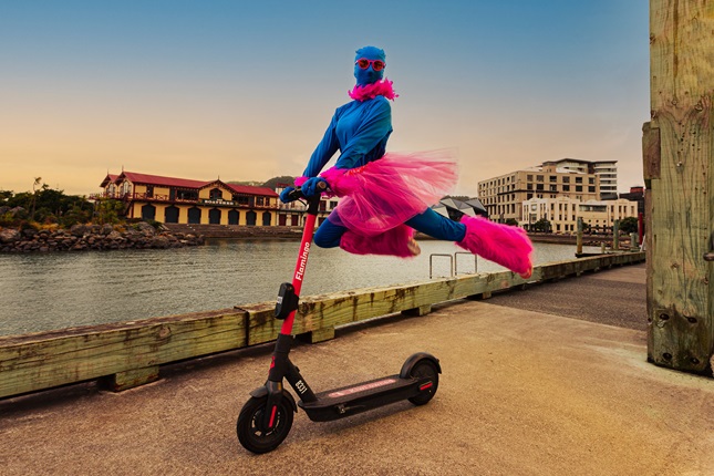 Image of ballet performer on escooter for City Theatre