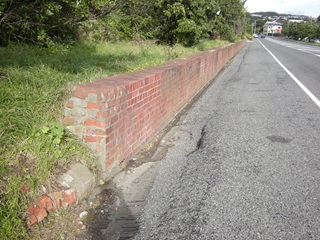 The Ira Street former brickworks wall.