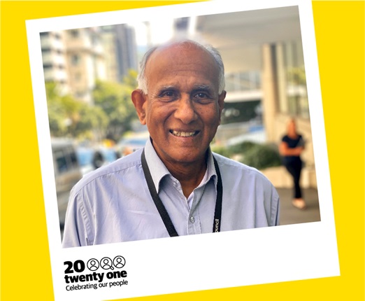 Portrait of Logen Logeswaran with 20 Twenty One logo. 