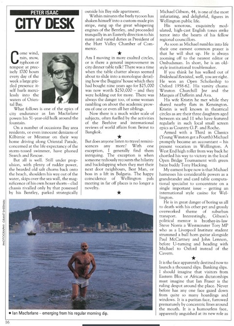 Image of Wellington City Magazine City Desk section