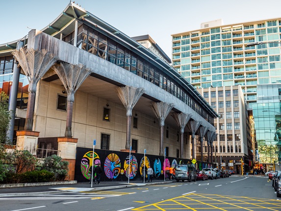 Image of City Artwork campaign on Harris Street by Xoë Hall, Miriama Grace-Smith and Gina Kiel 