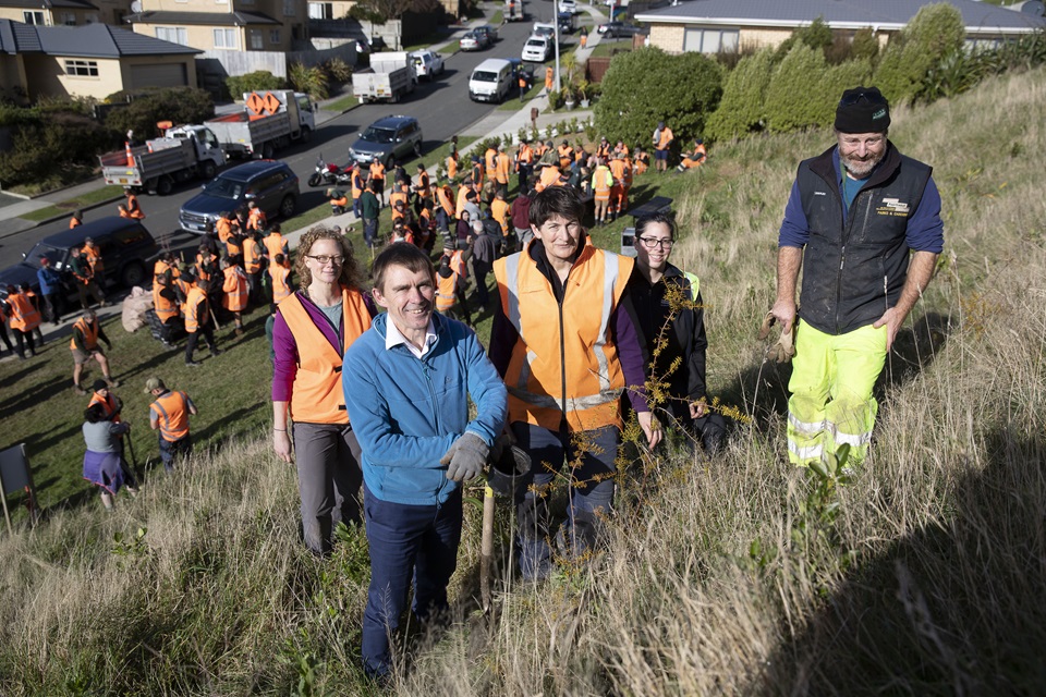 Two millionth tree planting with Mayor and crew