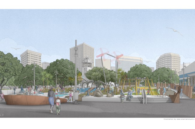 Frank Kitts Park the latest playground to take shape