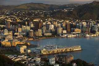 Central city and inner harbour viewed from Mt Victoria.