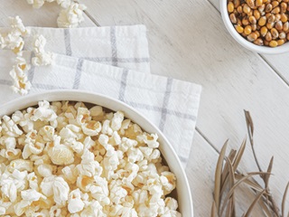 Popcorn in a bowl.