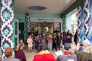 Group of children performing.