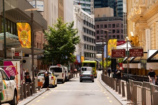 The street of Lambton Quay.