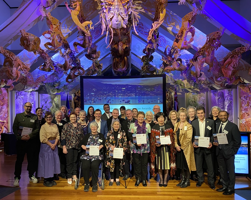 All the APW winners with special guests and elected members at Te Papa venue.