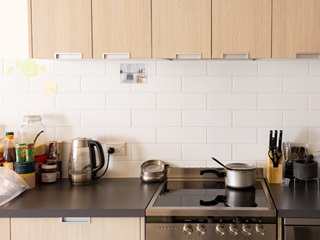 Kitchen in the Te Kainga apartments.