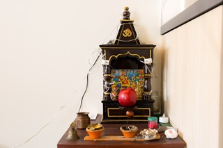 Shrine with candles.