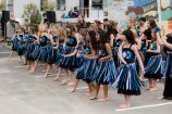 Karori Normal School's kapa haka rōpu performing at the Karori Town Centre upgrade celebration.