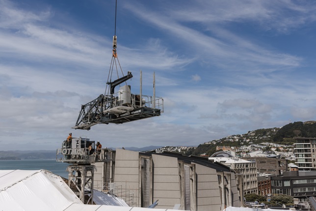 Crane being removed.