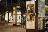 Courtenay Place Lightbox Exhibition at night.
