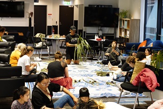 Raranga weaving class.