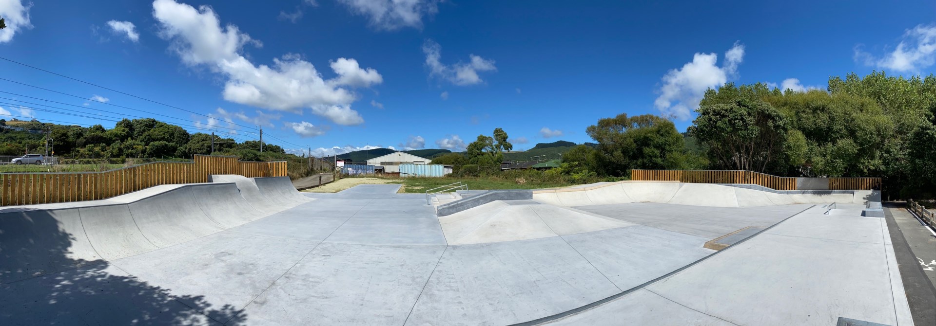 Panorama of Tawa Skate Park.