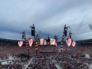 Inside the stadium.