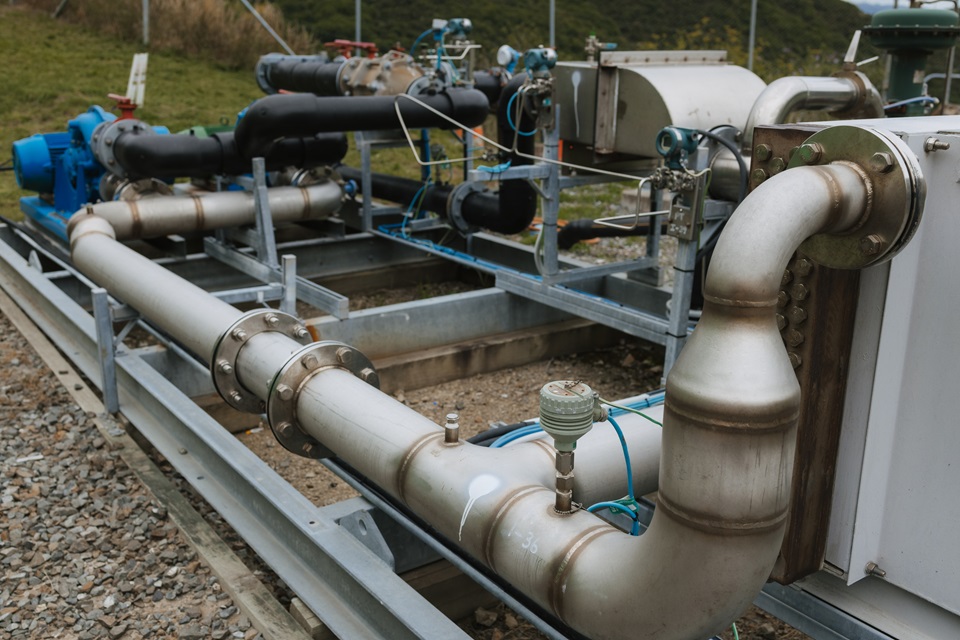 Pipes at Southern Landfill for the biogas capture system which converts the gas into electricity