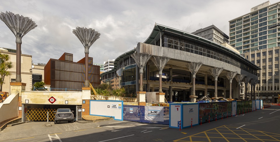 Te Matapihi exterior under construction from Harris Street