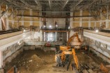 Town Hall interior area under construction with cranes