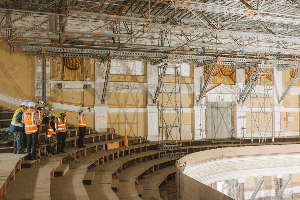Town Hall interior upper level under construction 