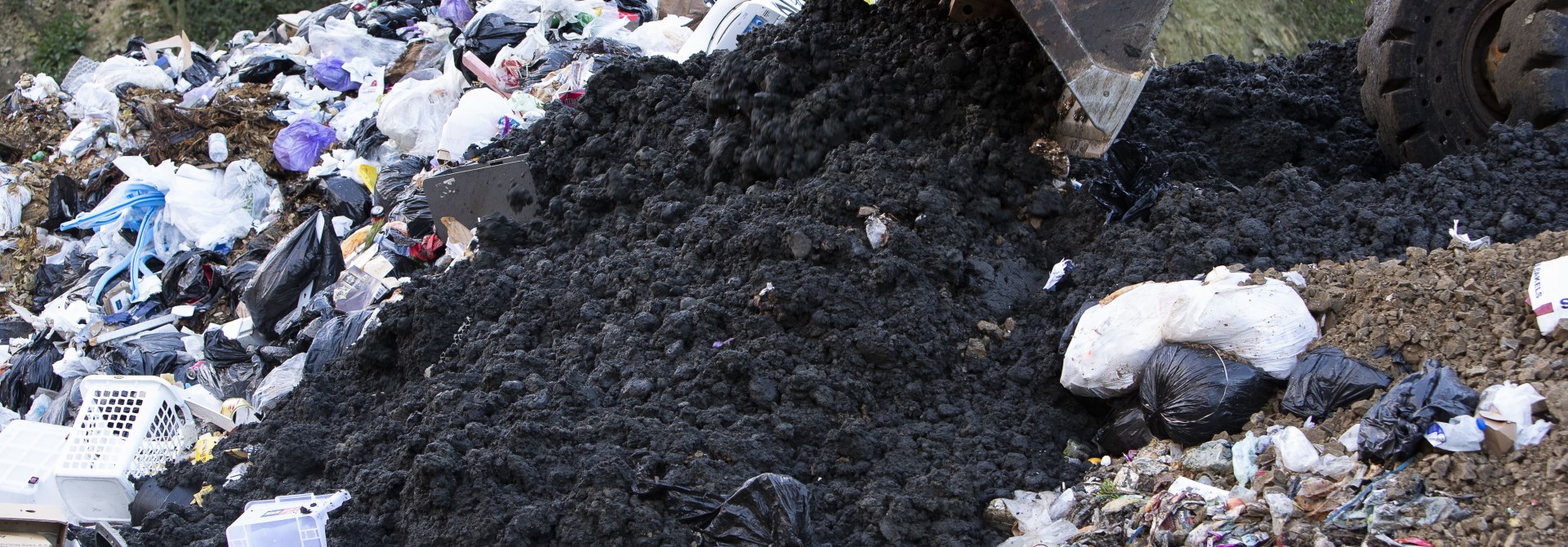 Sludge getting tipped out at the landfill.