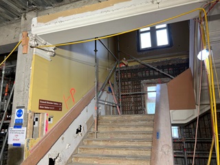 Stairs leading to the old Council chambers.