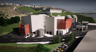 An artistic impression of the new sludge-processing facility at Moa Point. 