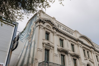 Mural on the side of the St James theatre.