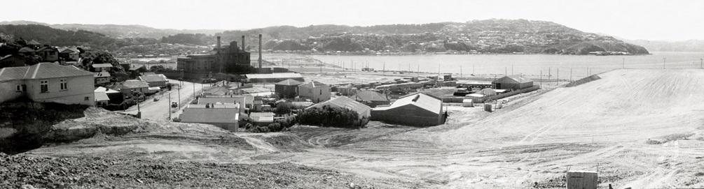 Evans Bay Powerstation and new runway 1957