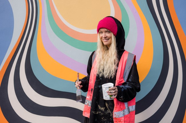 Mural brings colourful vibes to Island Bay parade