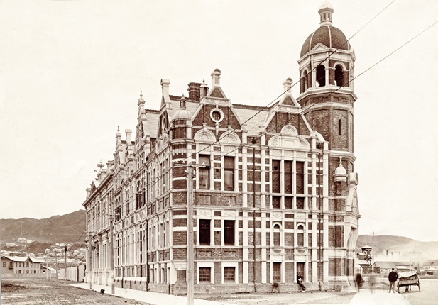 Sketch of the original Wellington city library.