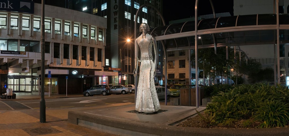 Woman of Words sculpture by Virginia King