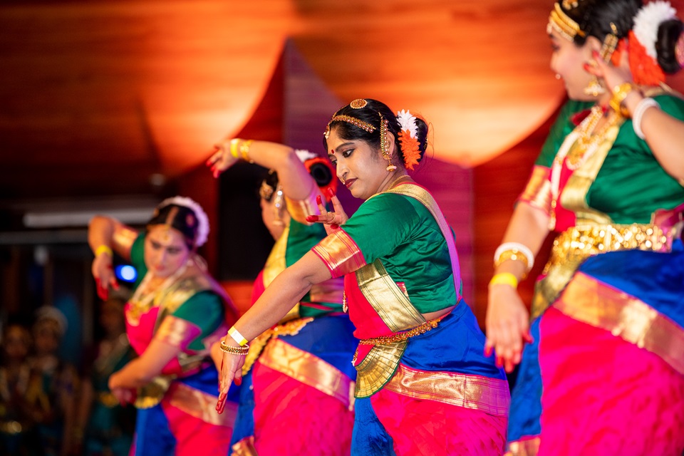 Performers on stage at Diwali festival