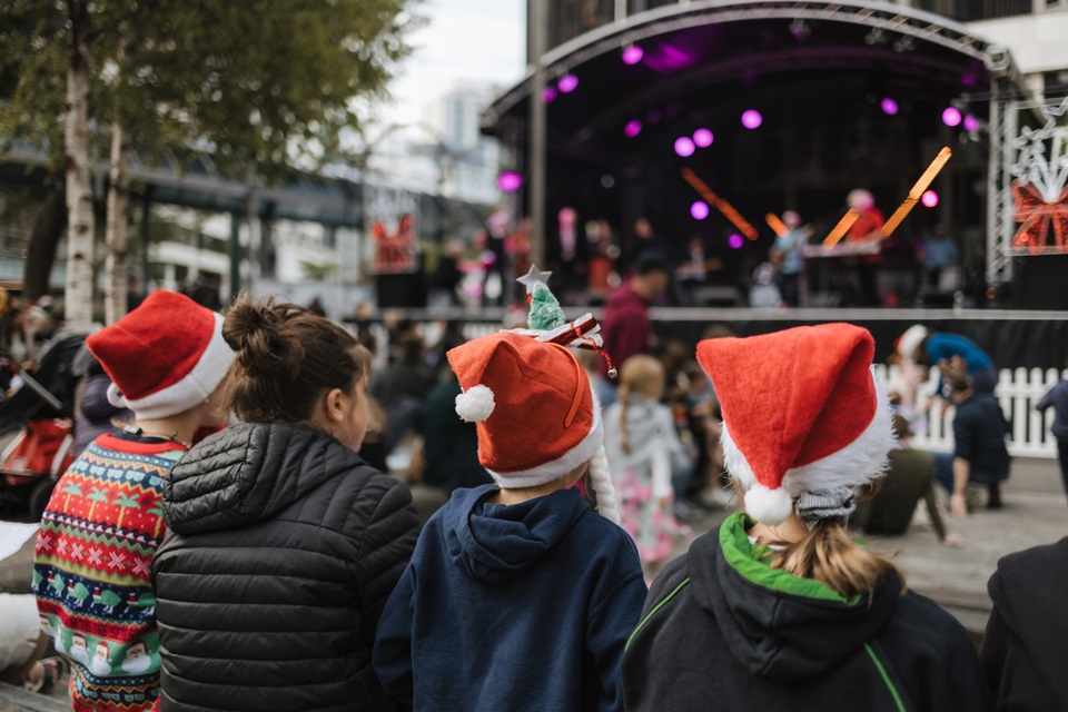 Audience members enjoy carols in Midland Park at Christmas event in Wellington