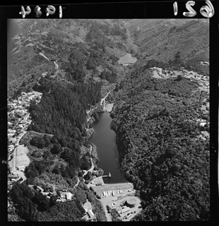 Birds eye view over Zealandia valley.