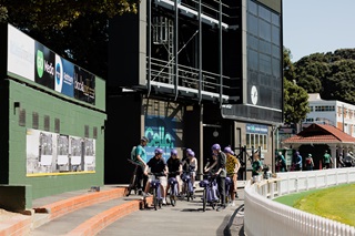 Students in the basin reserve.