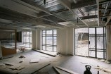 The entrance foyer of City Gallery Wellington under construction.